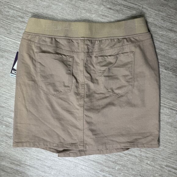 Gloria Vanderbilt Women's Tan Faux Wrap Skirt Skort Shorts NEW 8 Cotton Blend - Picture 2 of 8